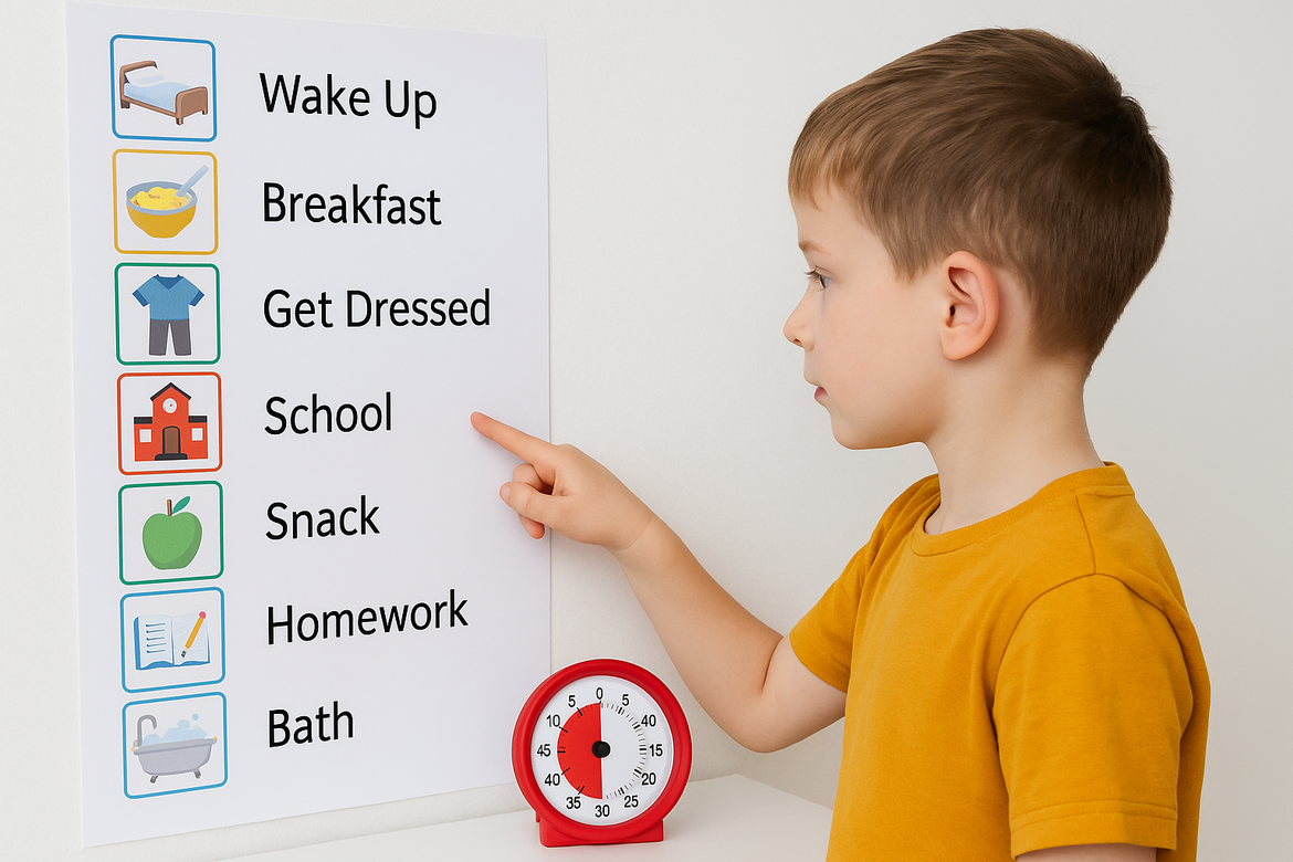 Enfant TDAH qui suit une routine