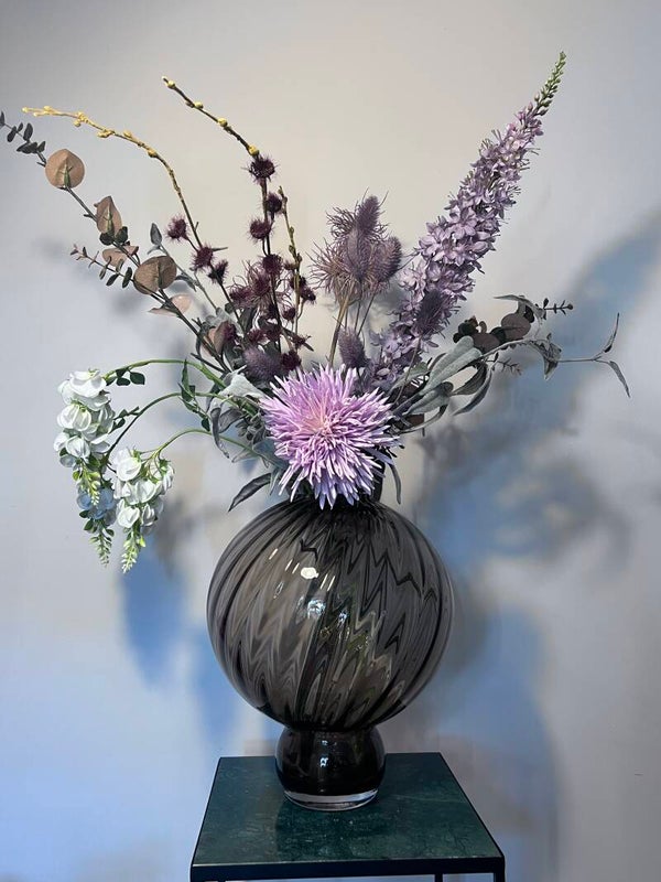 Vaas Bol Brown inclusief boeket purple autumn