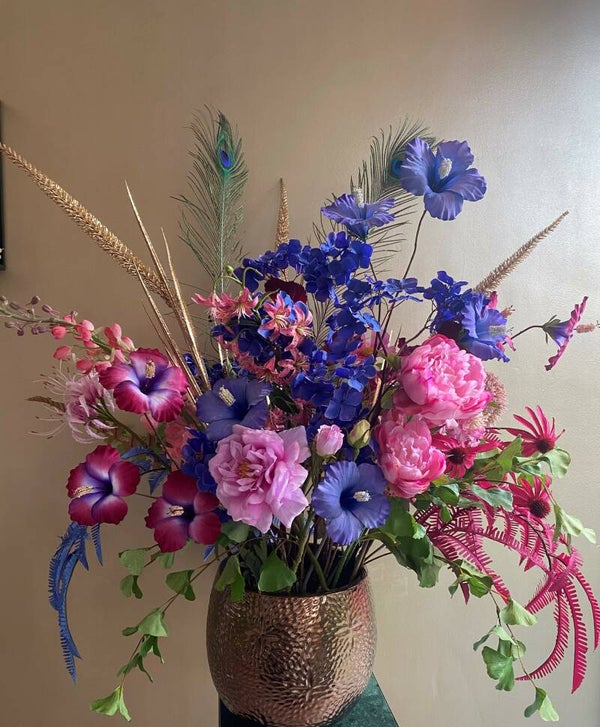 Combideal: Boeket Artificial Flower XXL inclusief robuuste pot bronze