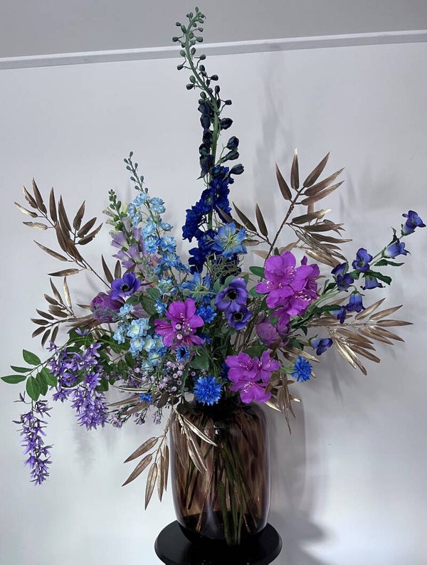 Dark Shadow boeket XL inclusief cheetah vaas