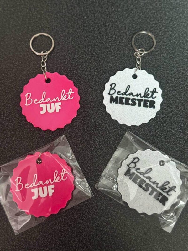 3D-Print: Sleutelhanger JUF / MEESTER