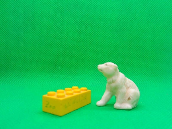 VEB Plaho / Marolin  Eisbär Jungtier sitzend  polar bear cub 1  Белый медведь  Ursus maritimus oso polar   ours blanc