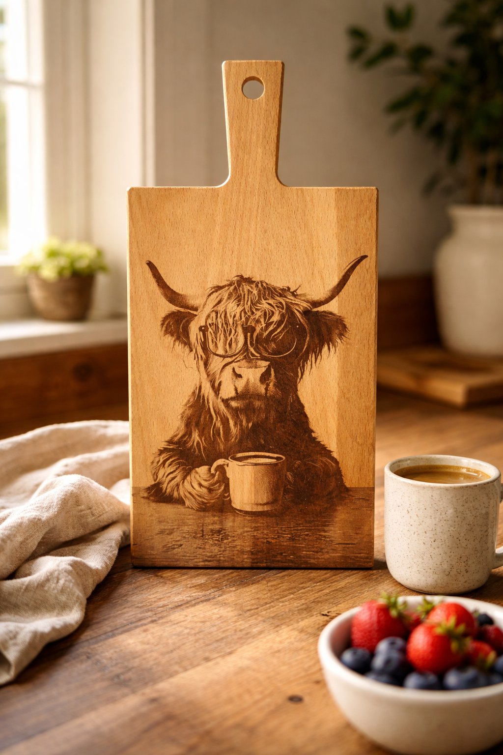 Hooglander met koffie