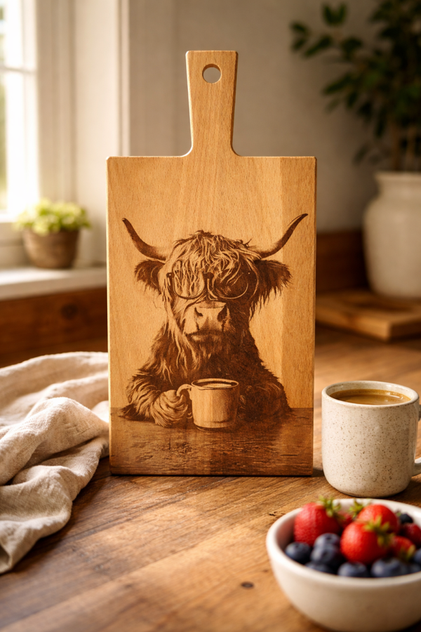 Hooglander met koffie