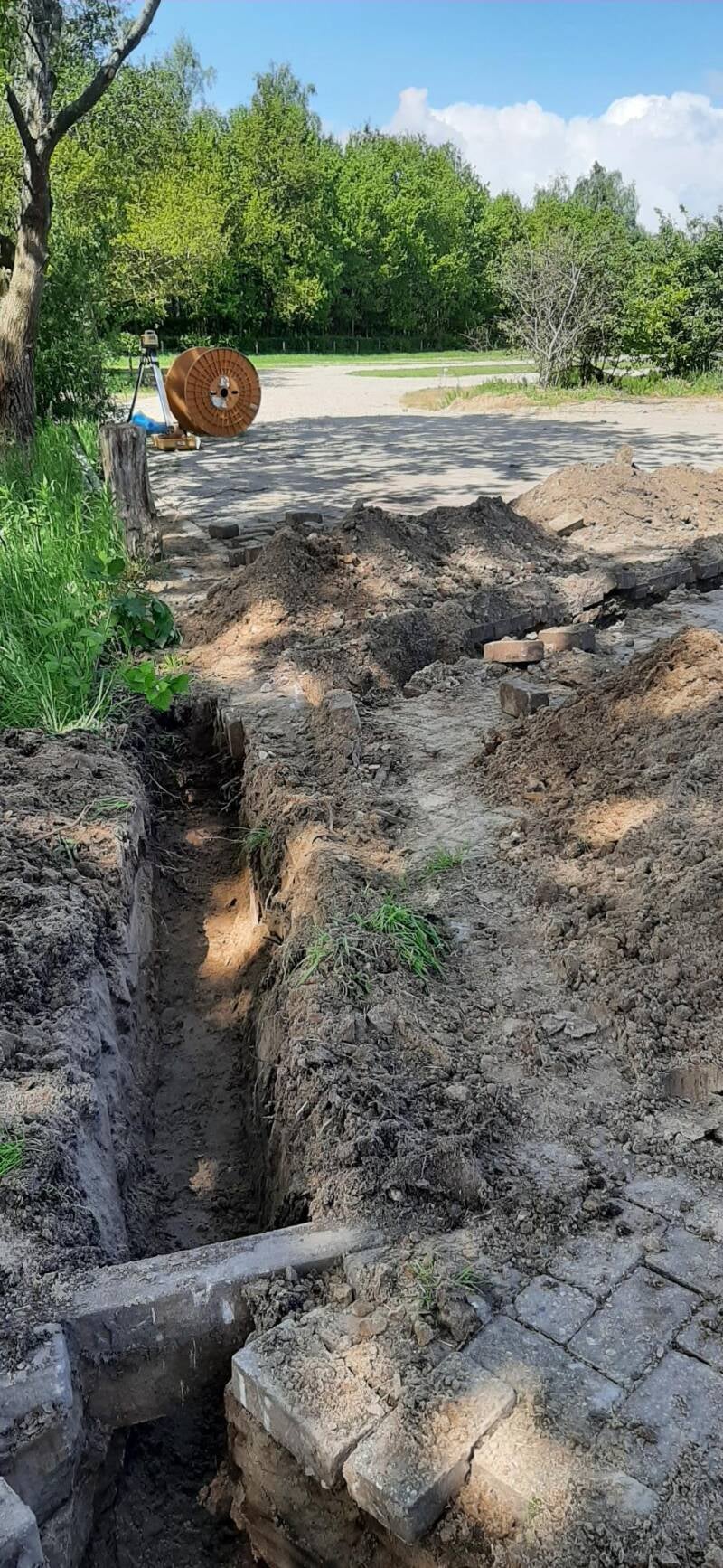 Graafwerk voor de aansluiting