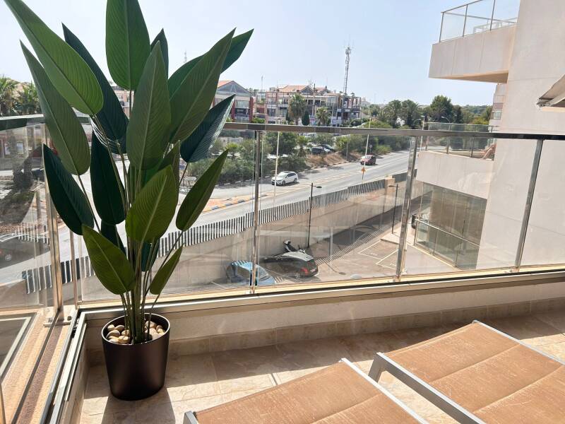 Balkon uitzicht winkelcentrum restaurantjes