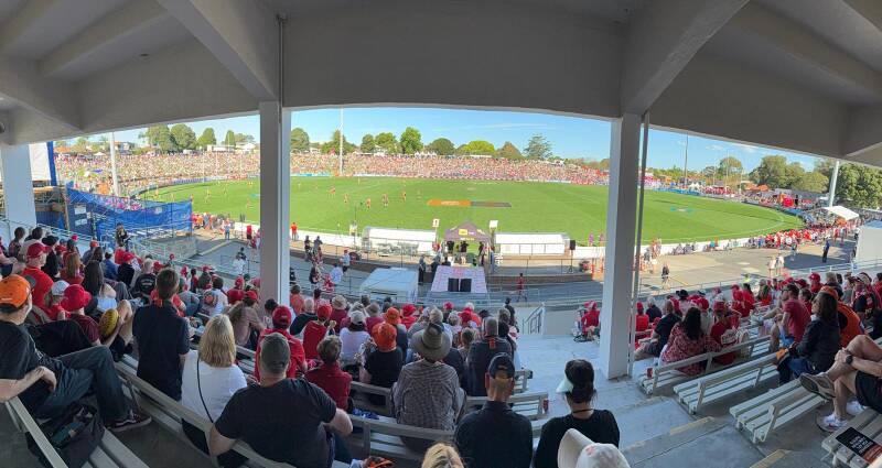 New grandstand launch at Henson Park during AFLW Sydney Swans vs GWS Giants match
