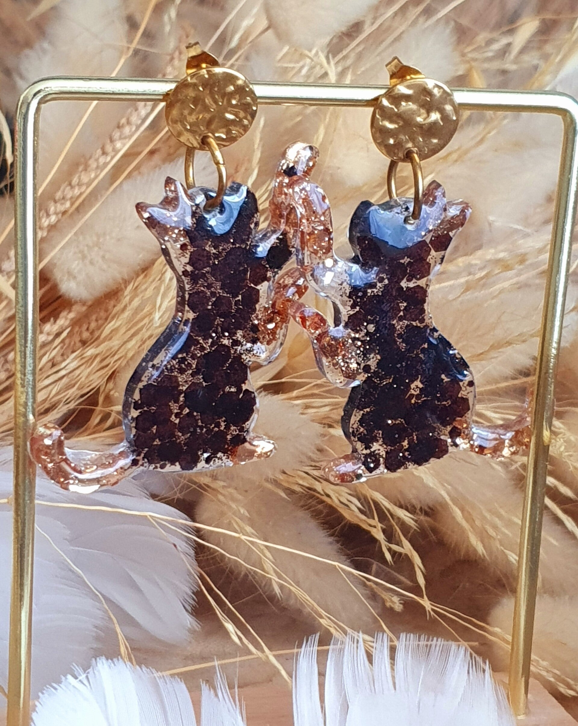 Boucles d'oreilles Féline