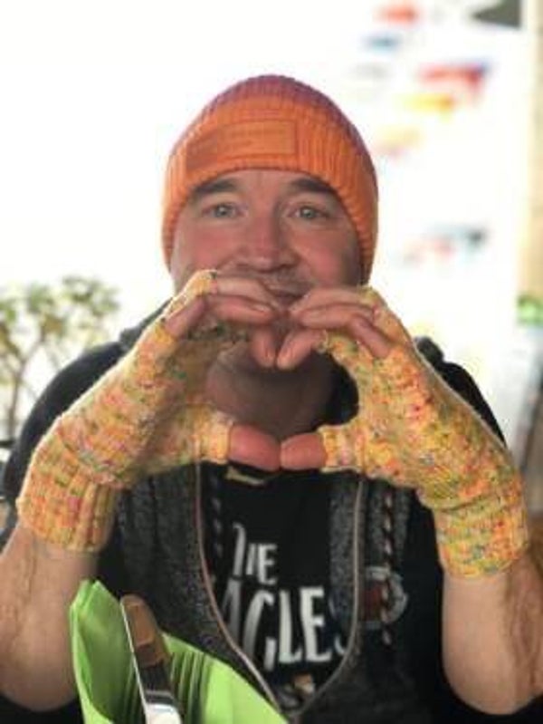 Vingerloze handschoenen multi geel