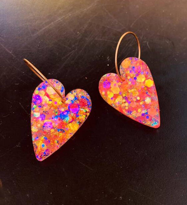 Hartjes oorbellen glam