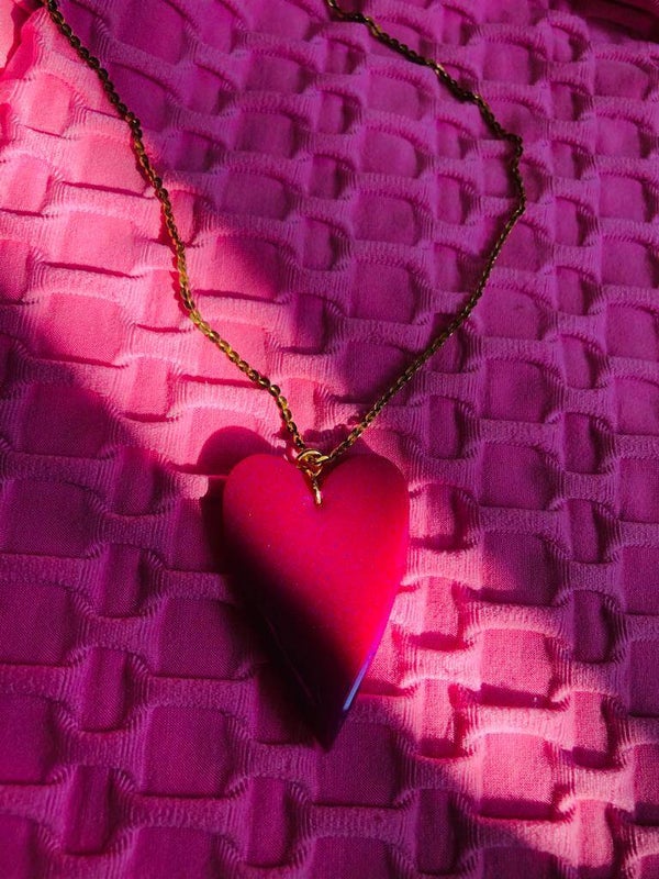 Hartjes ketting raspberry