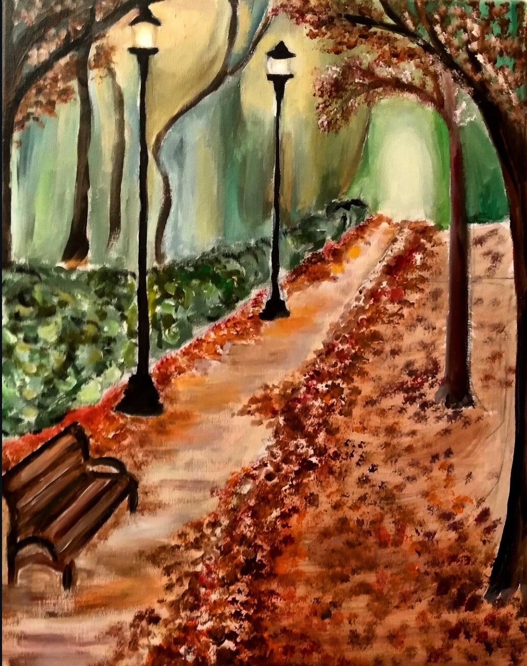 The Autumn Park Path