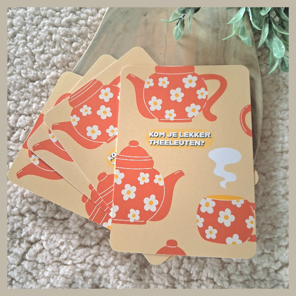Kaartje Kom je lekker theeleuten?