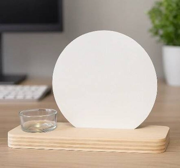 waxinelichtje met houten ronde