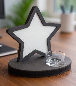 Ster met waxinelichtje