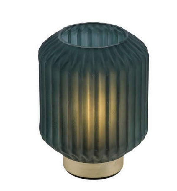 sfeervolle lamp op 2 batterijen AAA donkergroen/mat glas