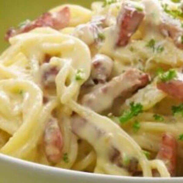 Spaghetti Carbonara met champignons