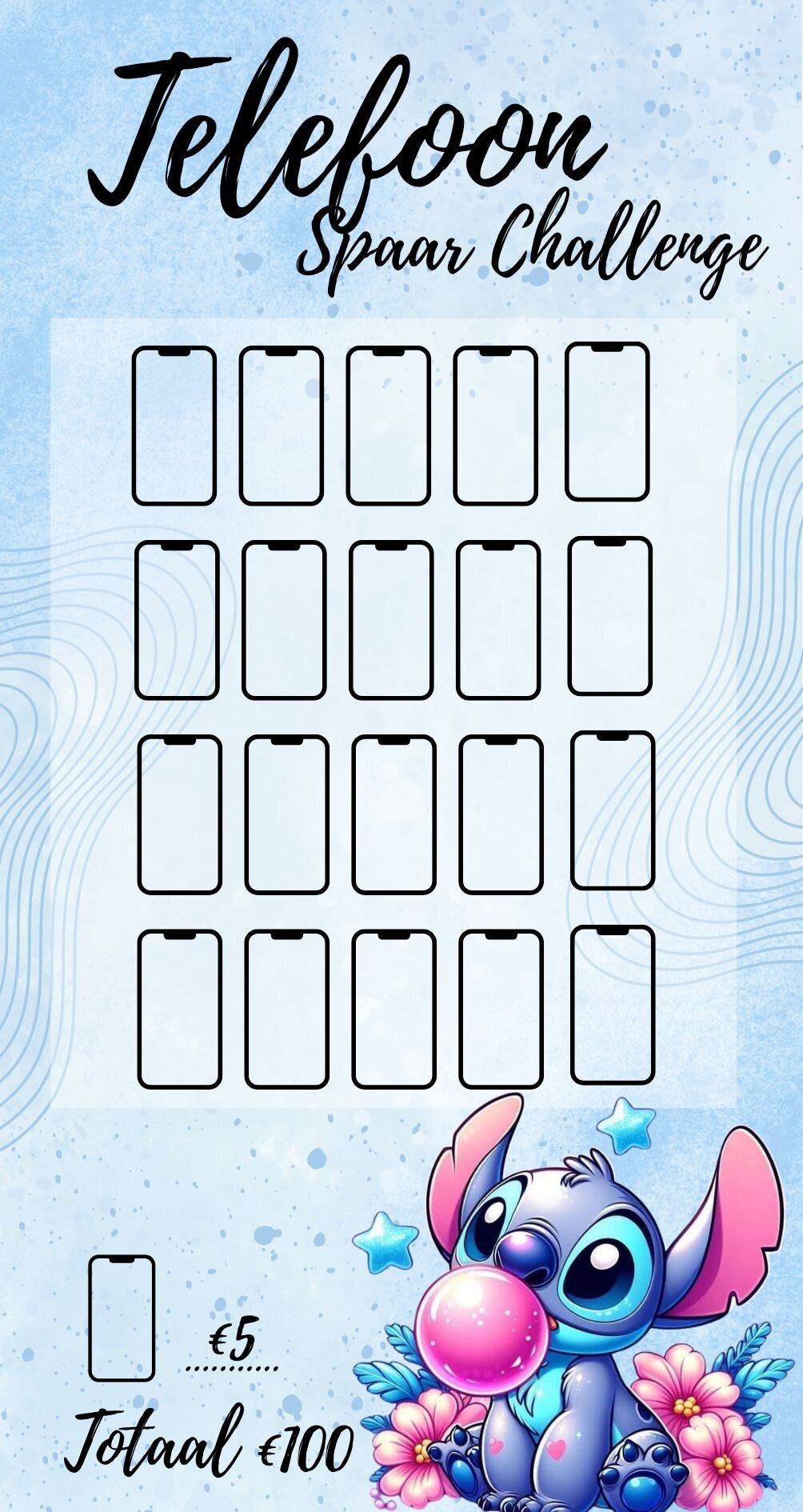 Telefoon Spaar Challenge Stitch