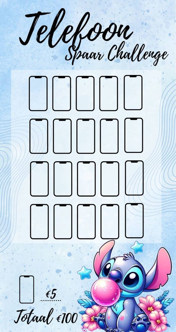 Telefoon Spaar Challenge Stitch