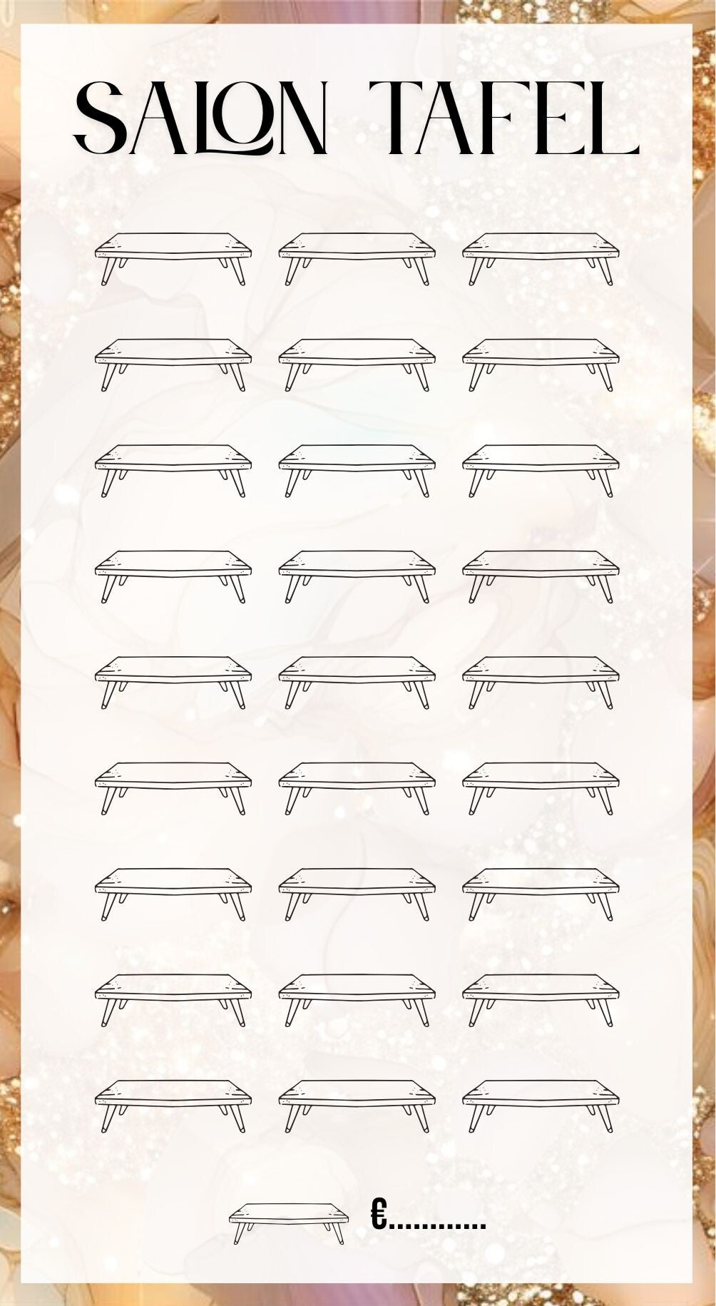 Salon Tafel Challenge  A6 Formaat