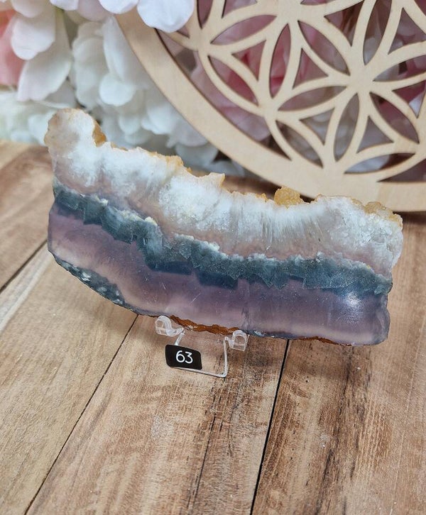 Tranche Fluorite avec fusion de Pyrite au choix