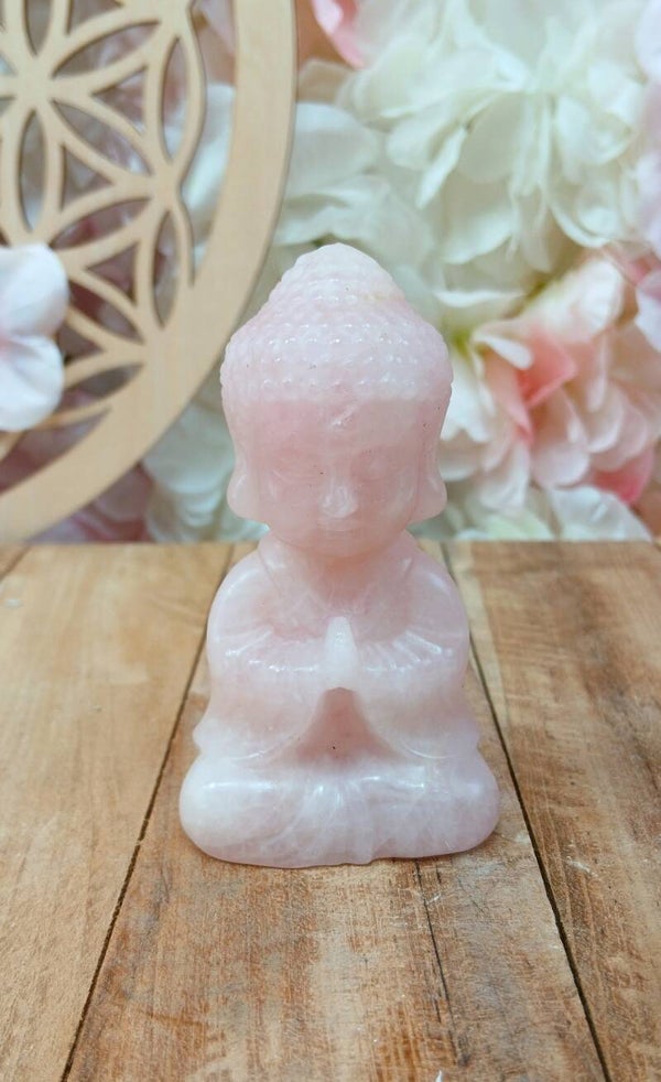 Bouddha en Quartz Rose