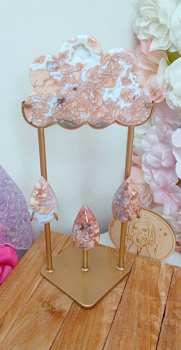 Nuage sur socle Agate rose