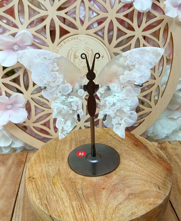 Papillon en Agate fleur