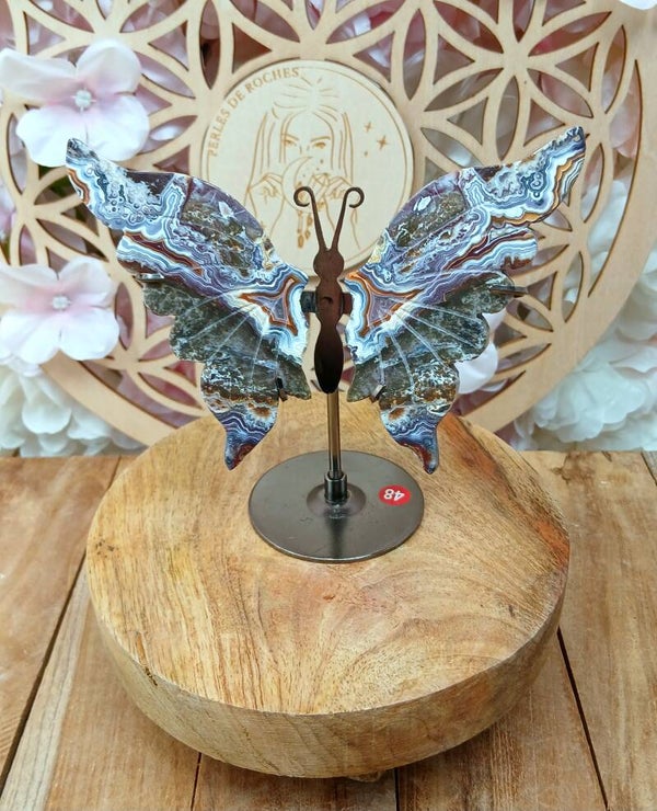 Papillon en jaspe océan