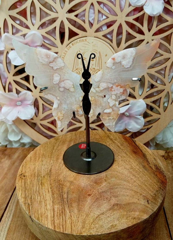 Papillon en Agate fleur