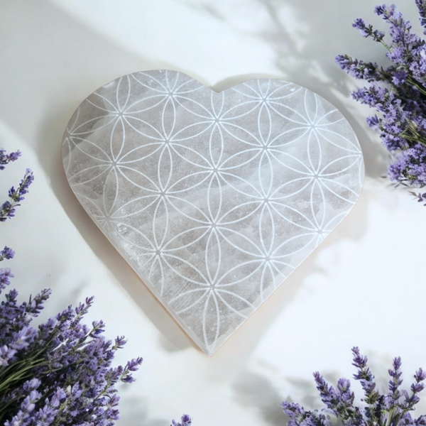 Plaque de rechargement Sélénite en coeur