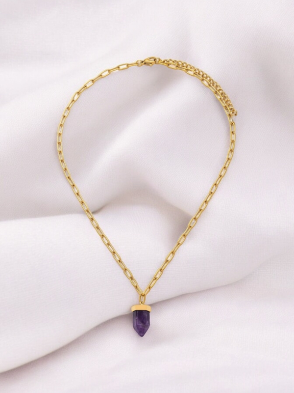 Collier pendule en Améthyste