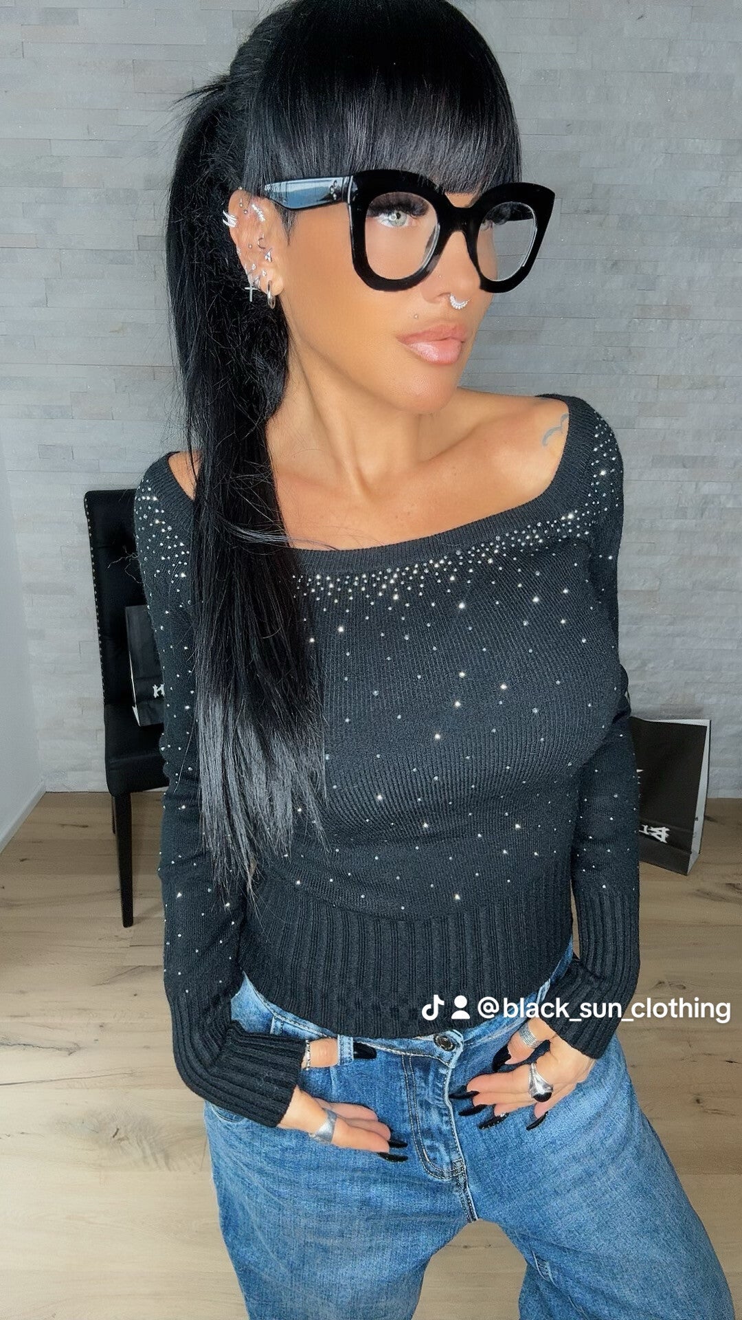 MAGLIONCINO BRILLANTINO nero