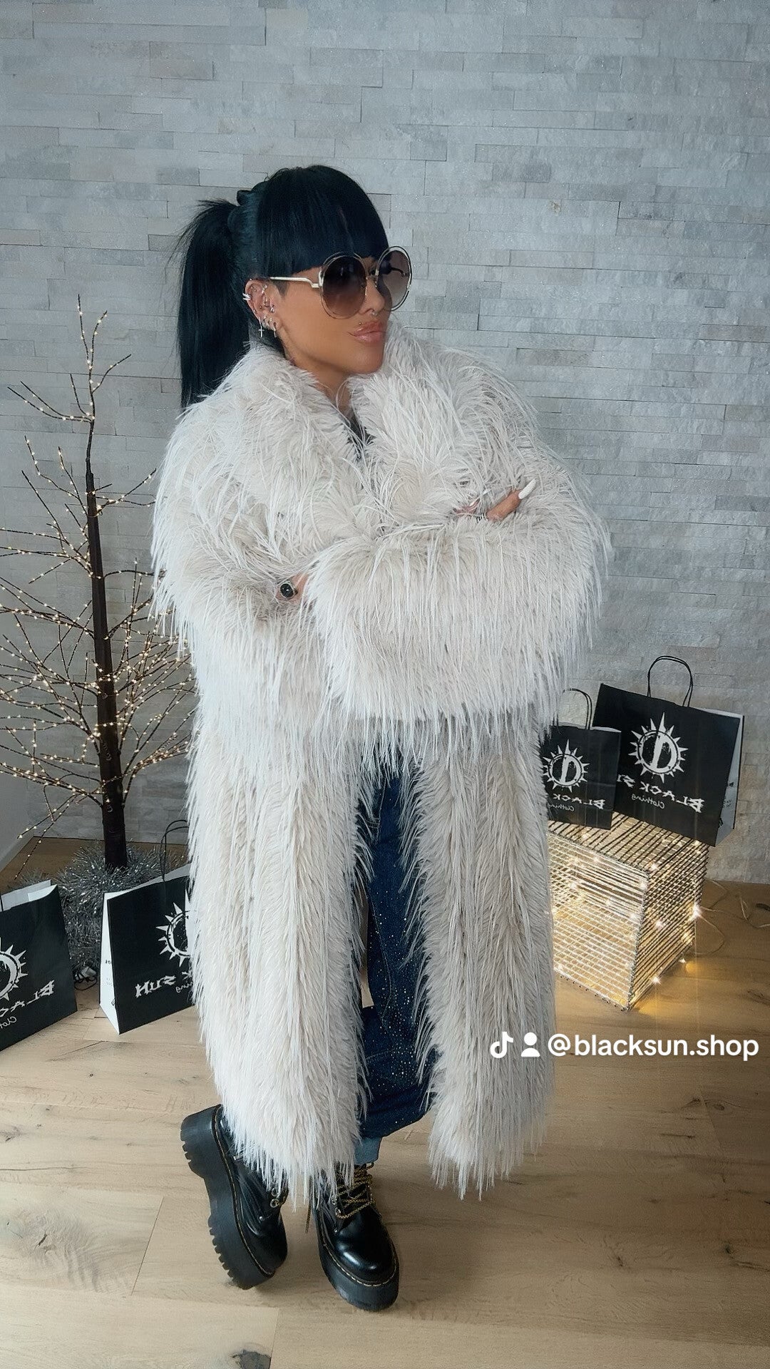 PELLICCIA eco  CASCATA champagne