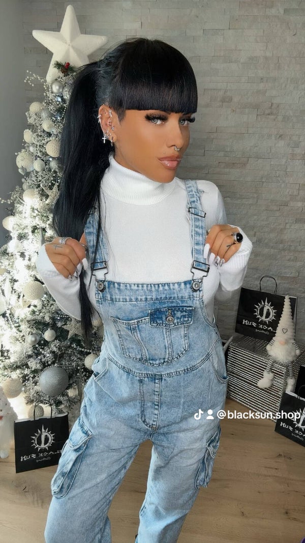 SALOPETTE DENIM light blue  CARGO