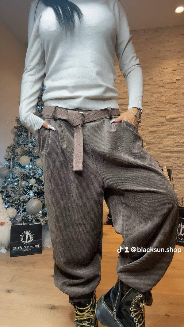 PANTALONE VELLUTINO choco