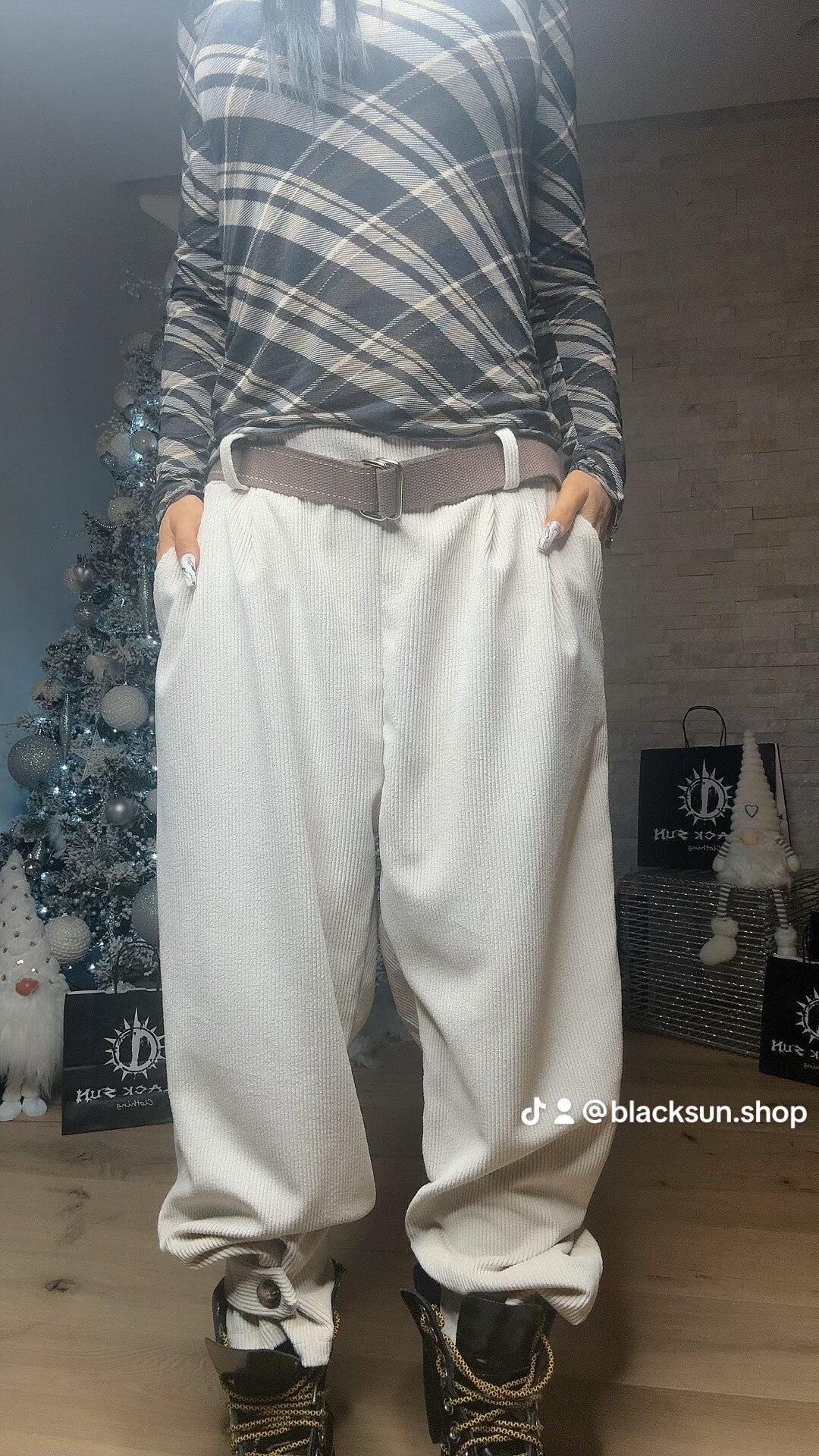 PANTALONE VELLUTINO panna