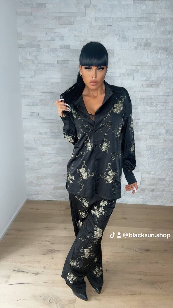 COORDINATO PIJAMA nero/oro