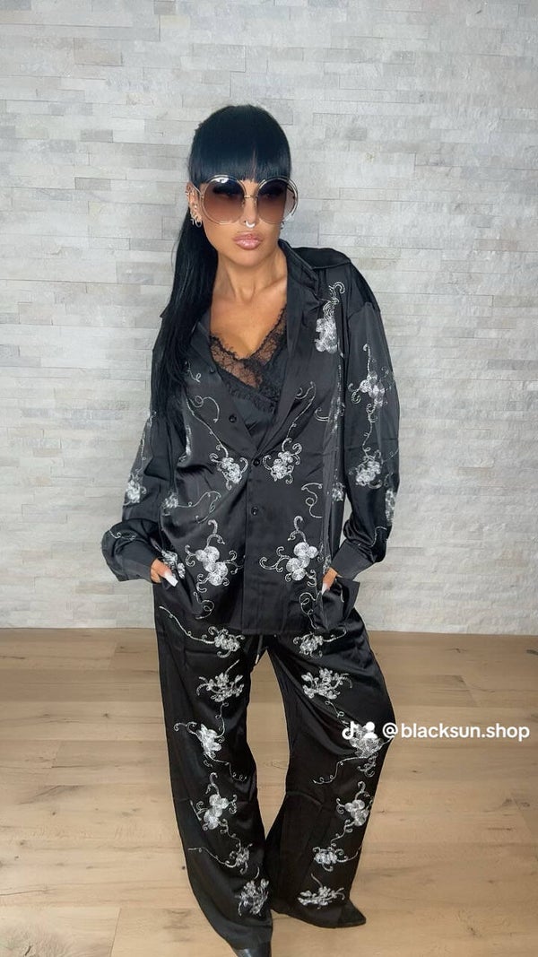 COORDINATO PIJAMA nero/argento