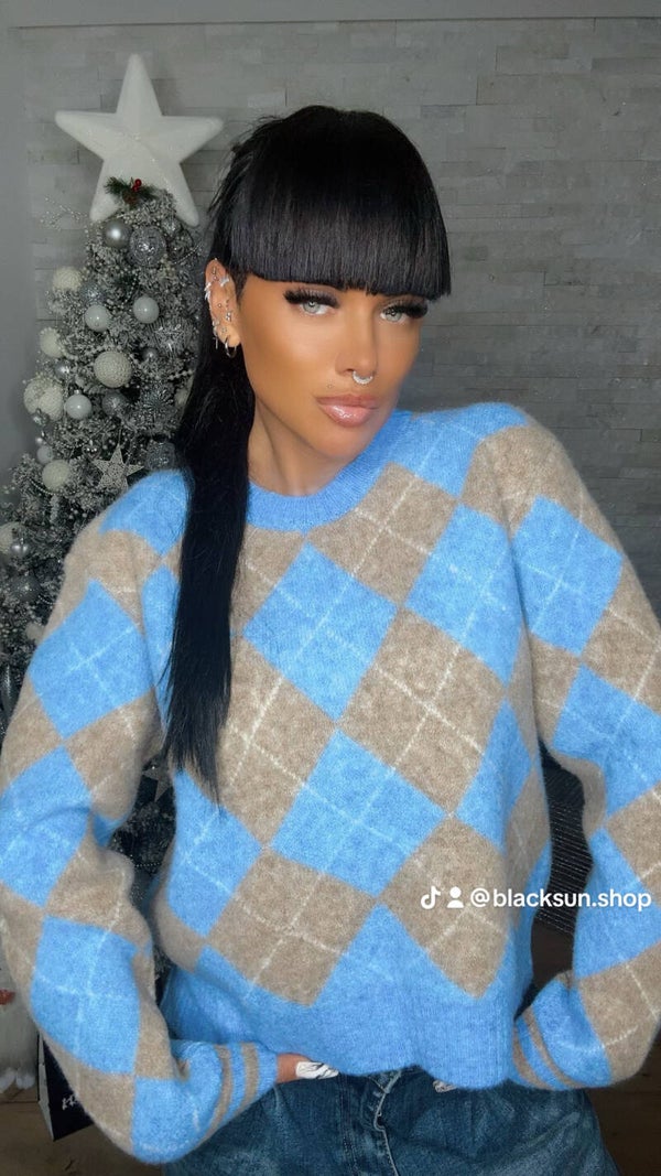 MAGLIA ROMBO azzurro