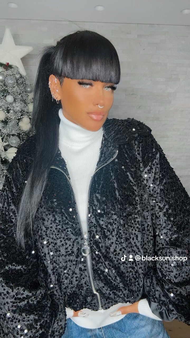 FELPA VIP PAILETTES nero