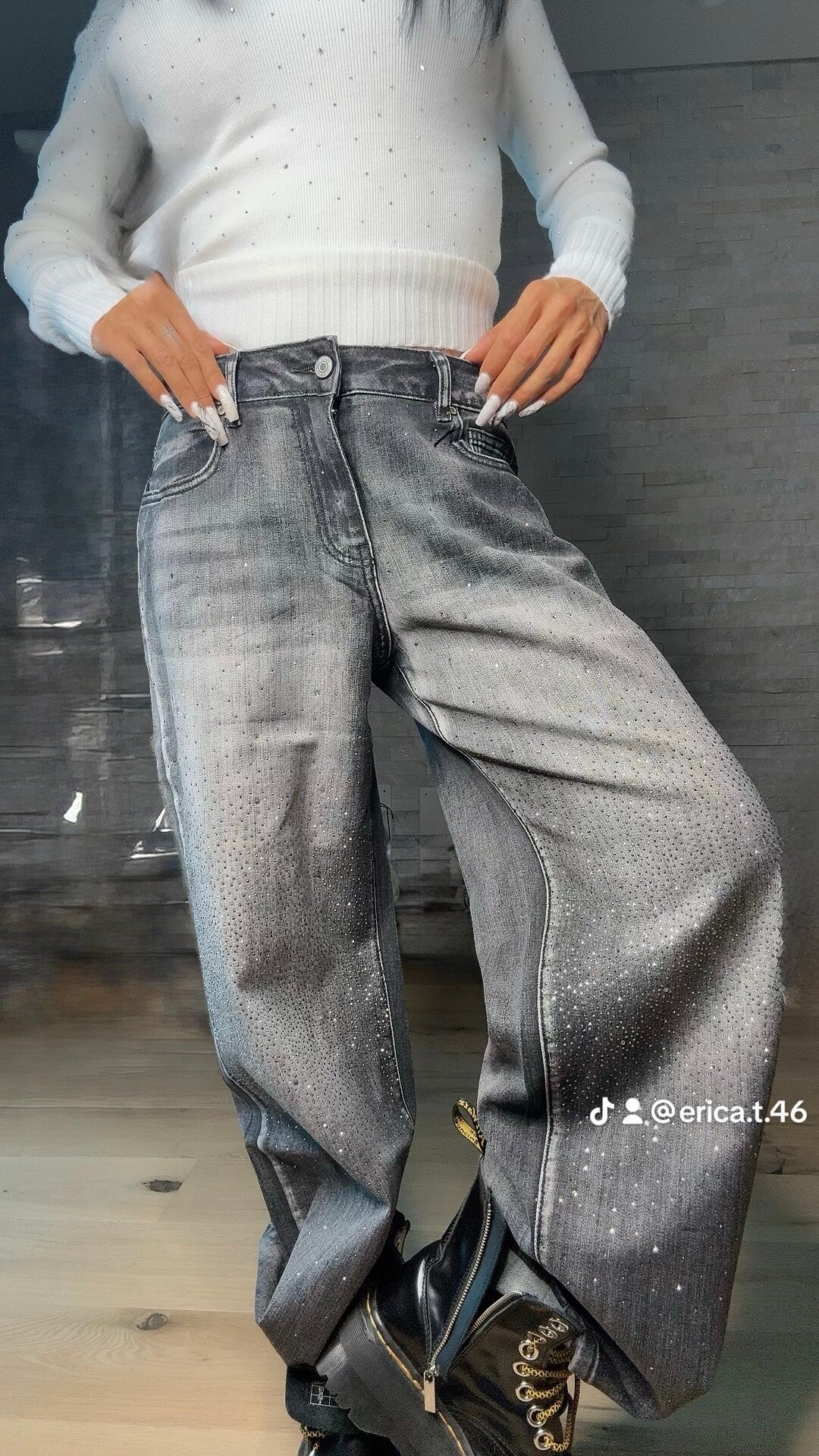 JEANS DIAMANTATO grey