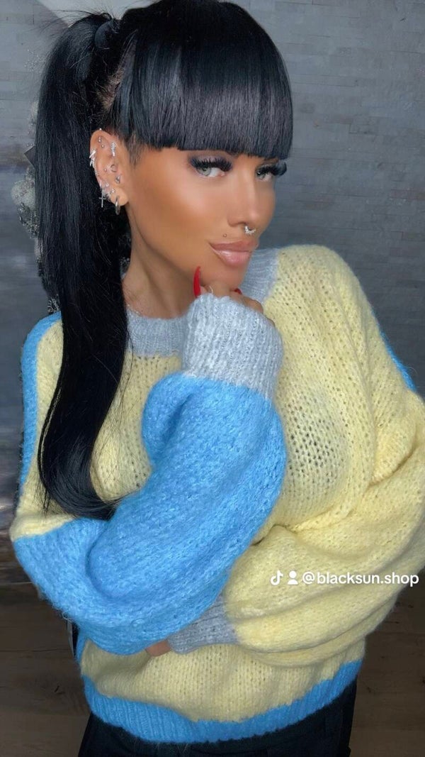 MAGLIA TRICOLOR giallo/azzurro