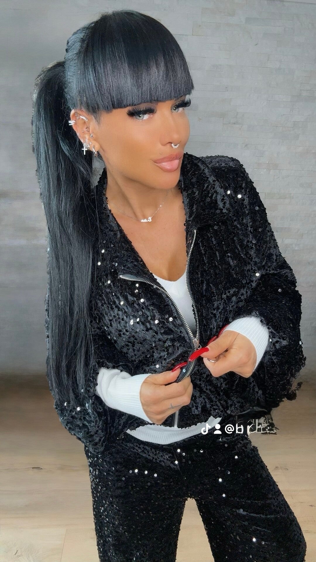 COORDINATO PAILLETTES nero