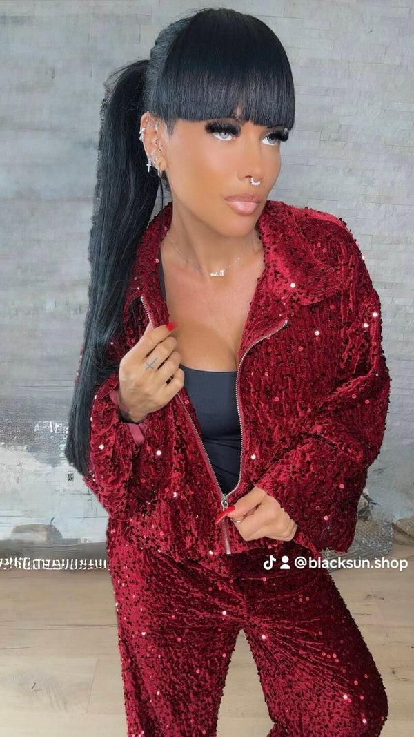 COORDINATO PAILLETTES bordeaux