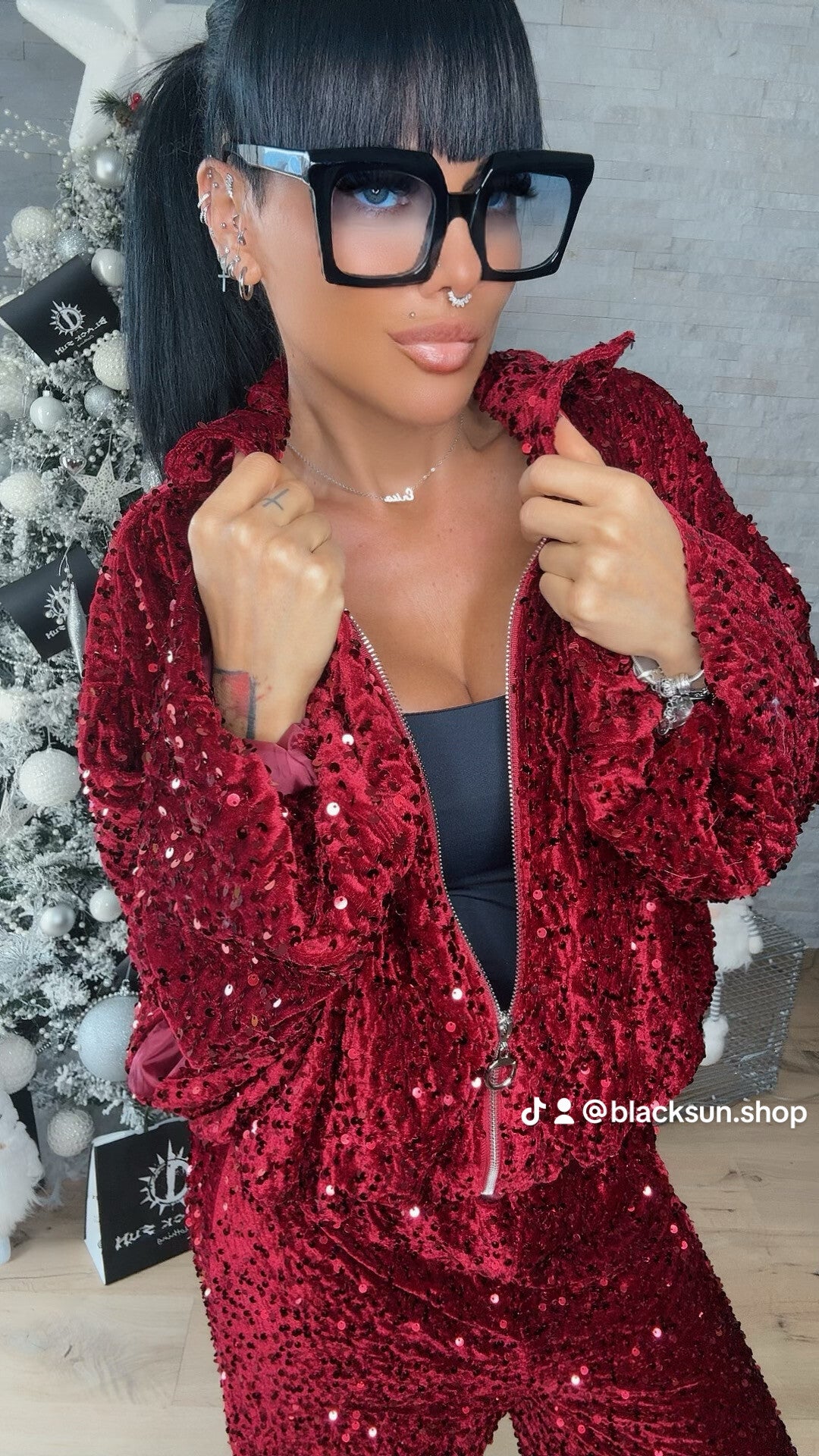 COORDINATO PAILLETTES bordeaux