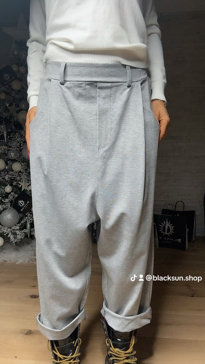 PANTALONE CAVALLO BASSO grigio