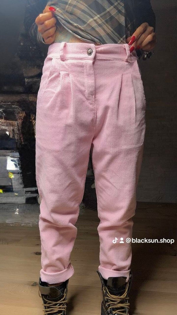 PANTALONE VELLUTINO SLIM rosa