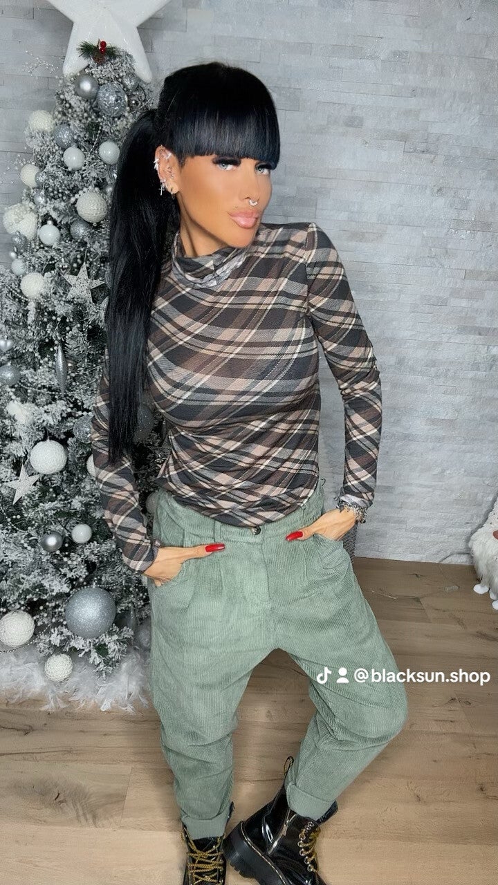 PANTALONE VELLUTINO SLIM verde