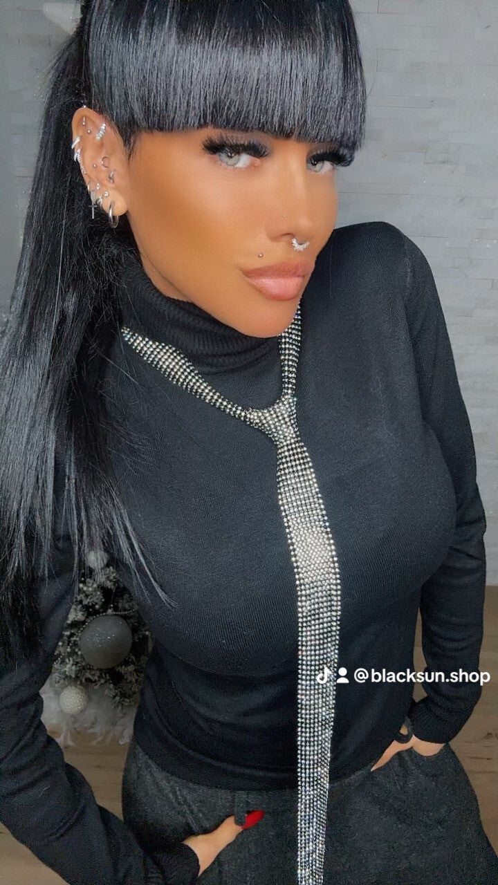 COLLANA CRAVATTA STRASS